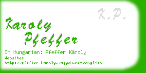 karoly pfeffer business card
