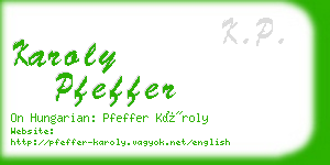 karoly pfeffer business card